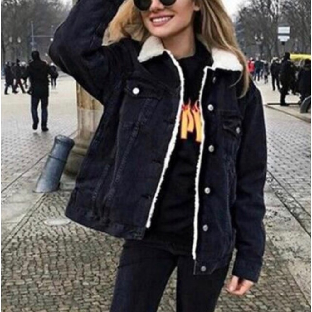 American Apparel Sherpa Lined Denim Jacket